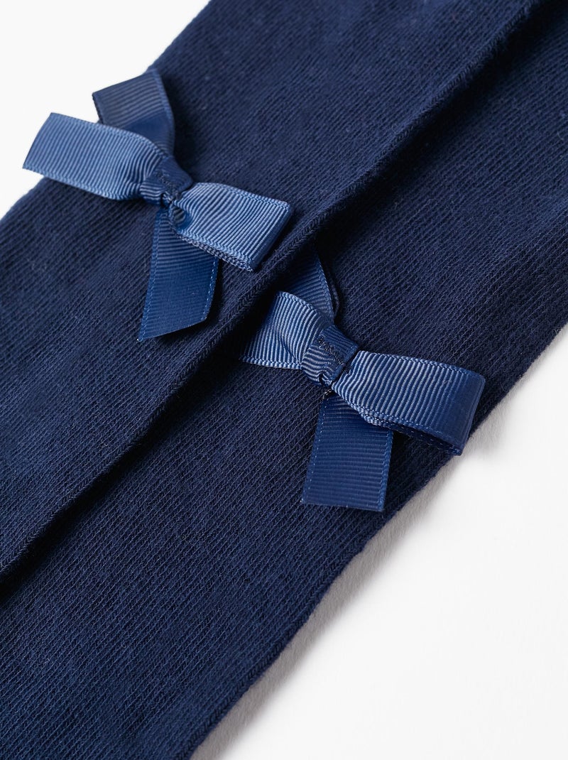 Effen panty met strik Donkerblauw - Kiabi