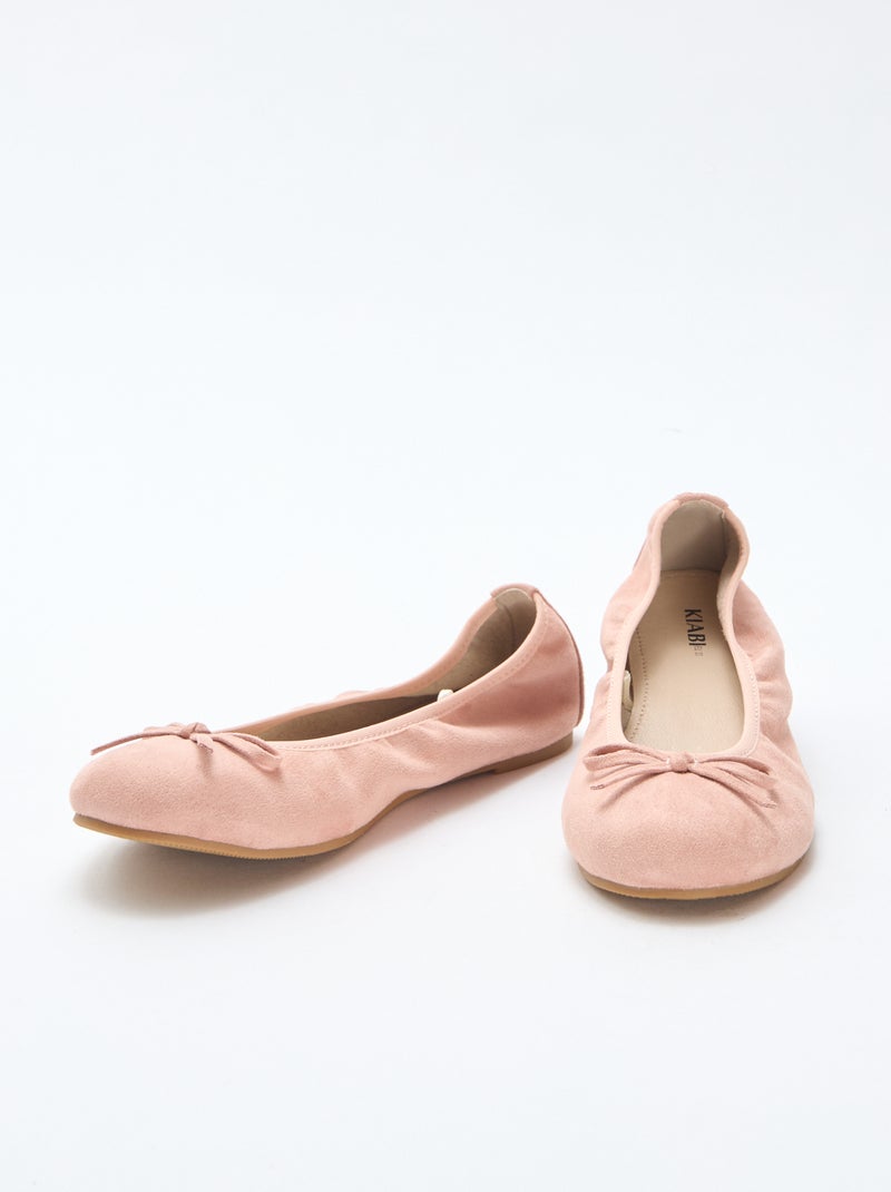 Effen platte ballerina's Biege - Kiabi