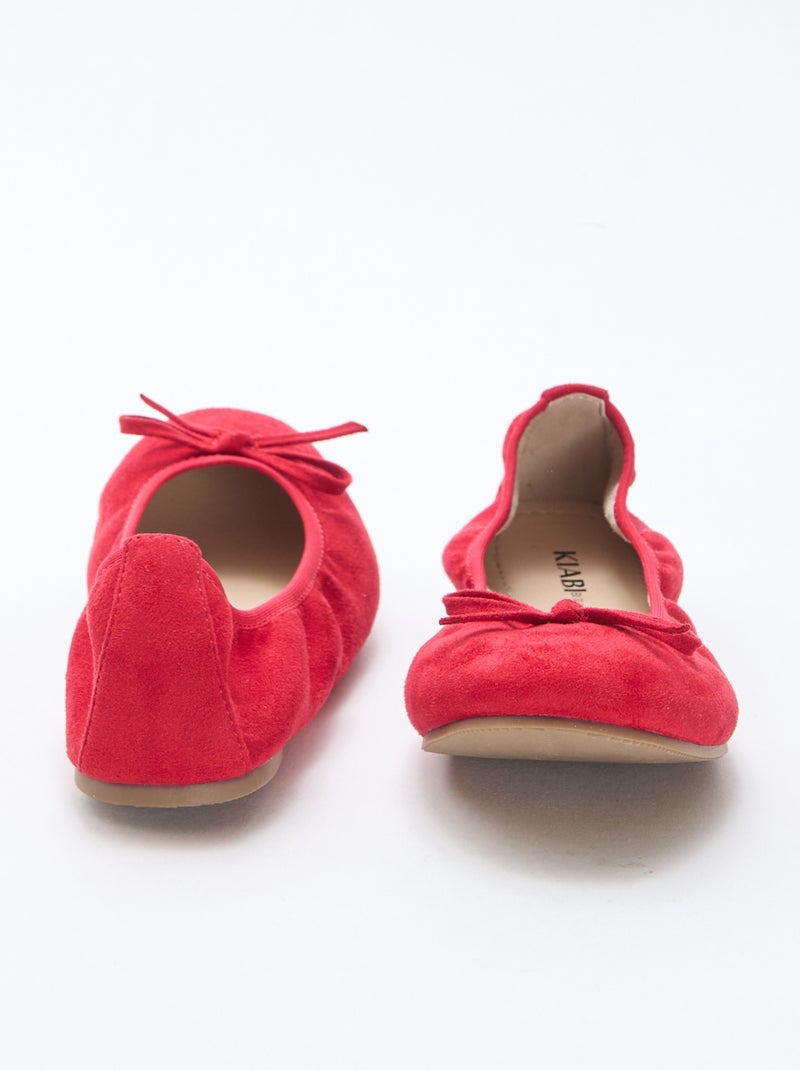 Effen platte ballerina's Rood - Kiabi