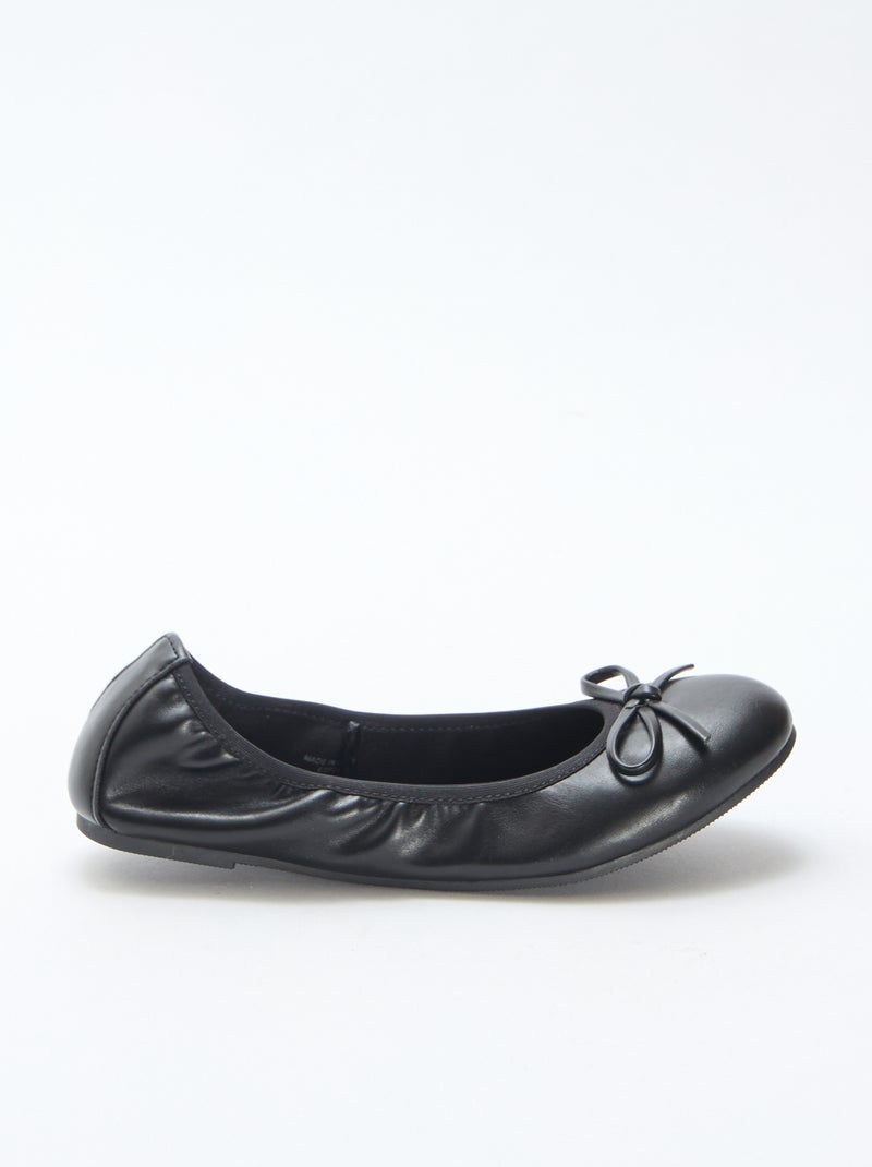 Effen platte ballerina's Zwart - Kiabi