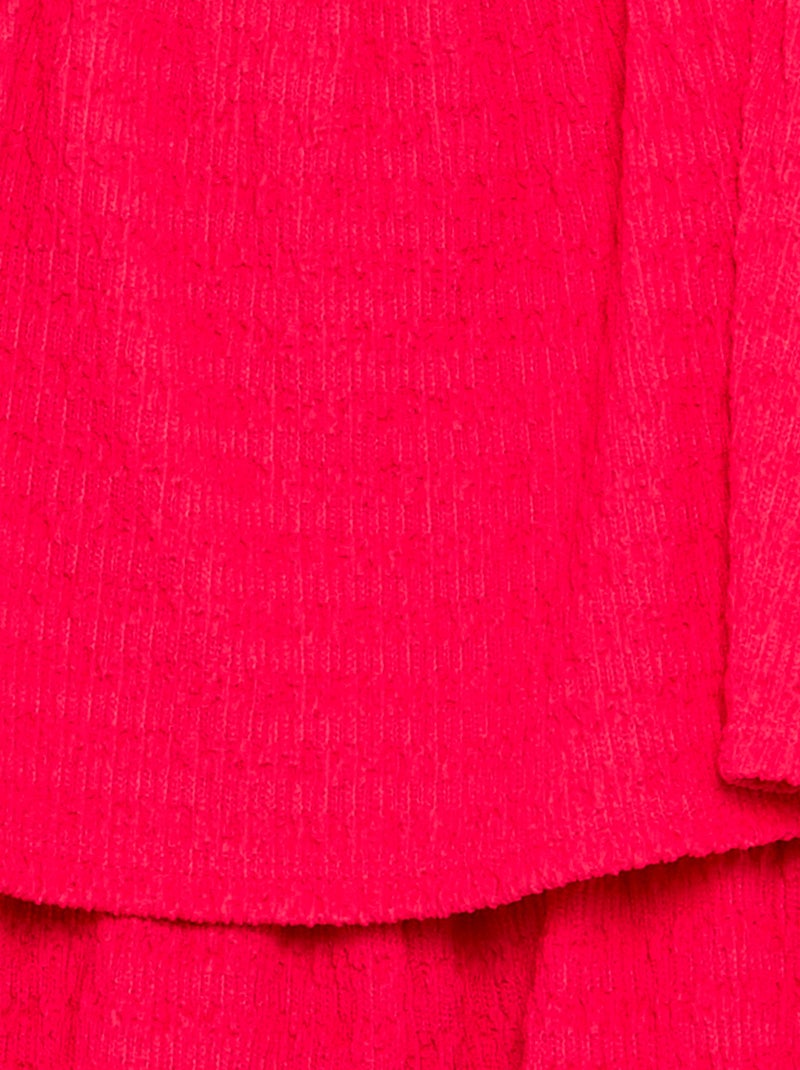 Effen playsuit met bandjes van gewafelde stof Rose - Kiabi