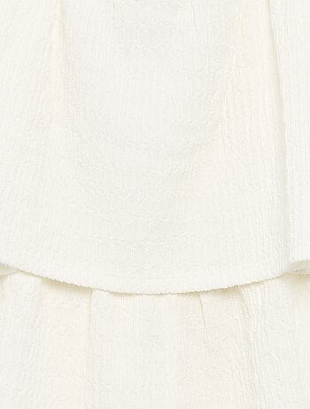 Effen playsuit met bandjes van gewafelde stof