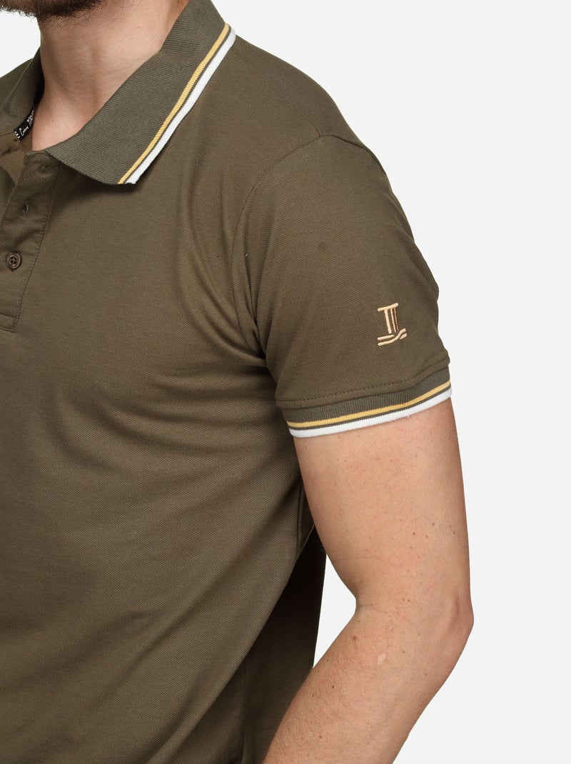 Effen polo met bies - Torrente Kaki - Kiabi