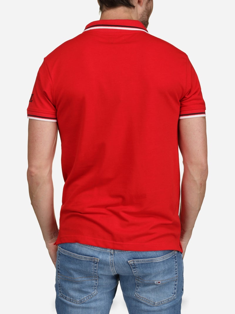 Effen polo met bies - Torrente Rood - Kiabi
