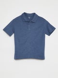Effen polo met print BLAUW - Kiabi
