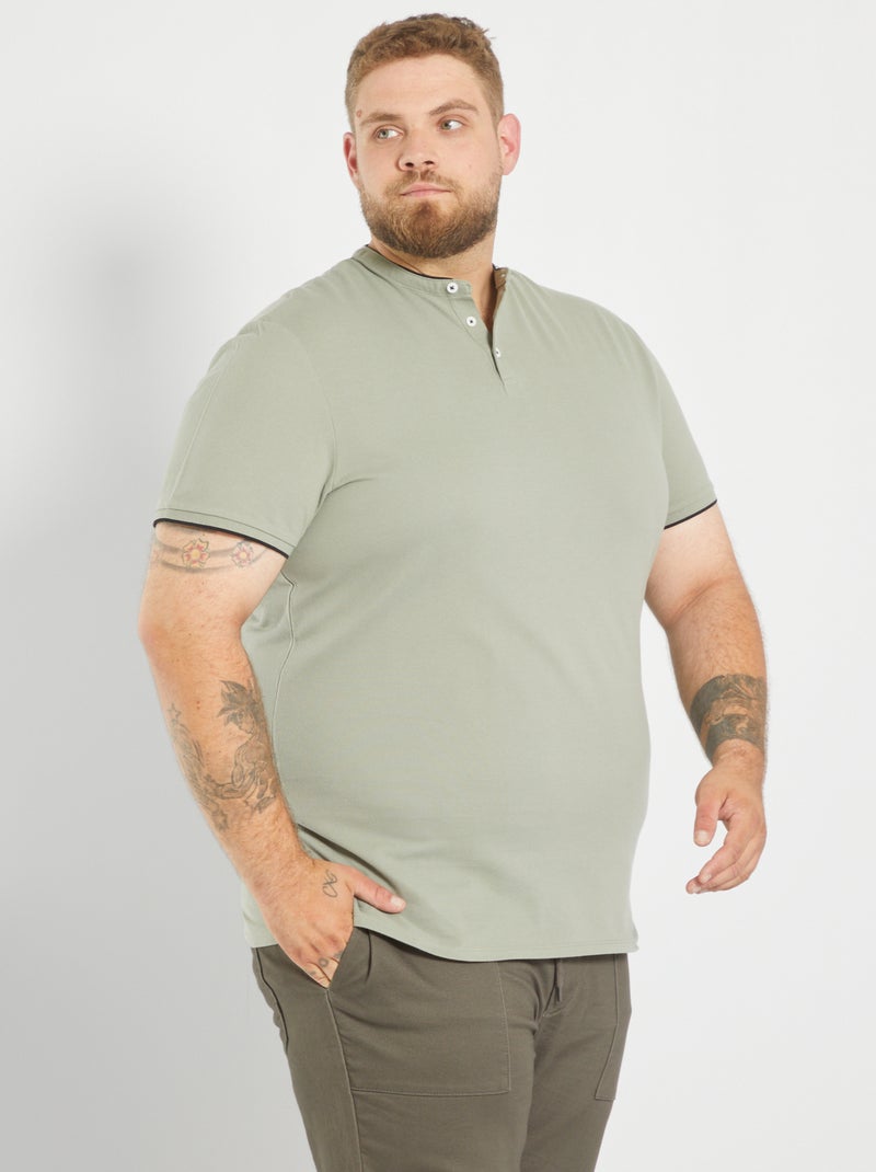 Effen polo met tuniekhals grijs - Kiabi