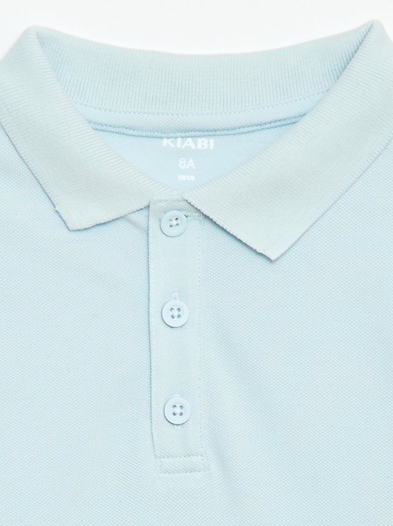 Effen polo van piquétricot Blauw - Kiabi