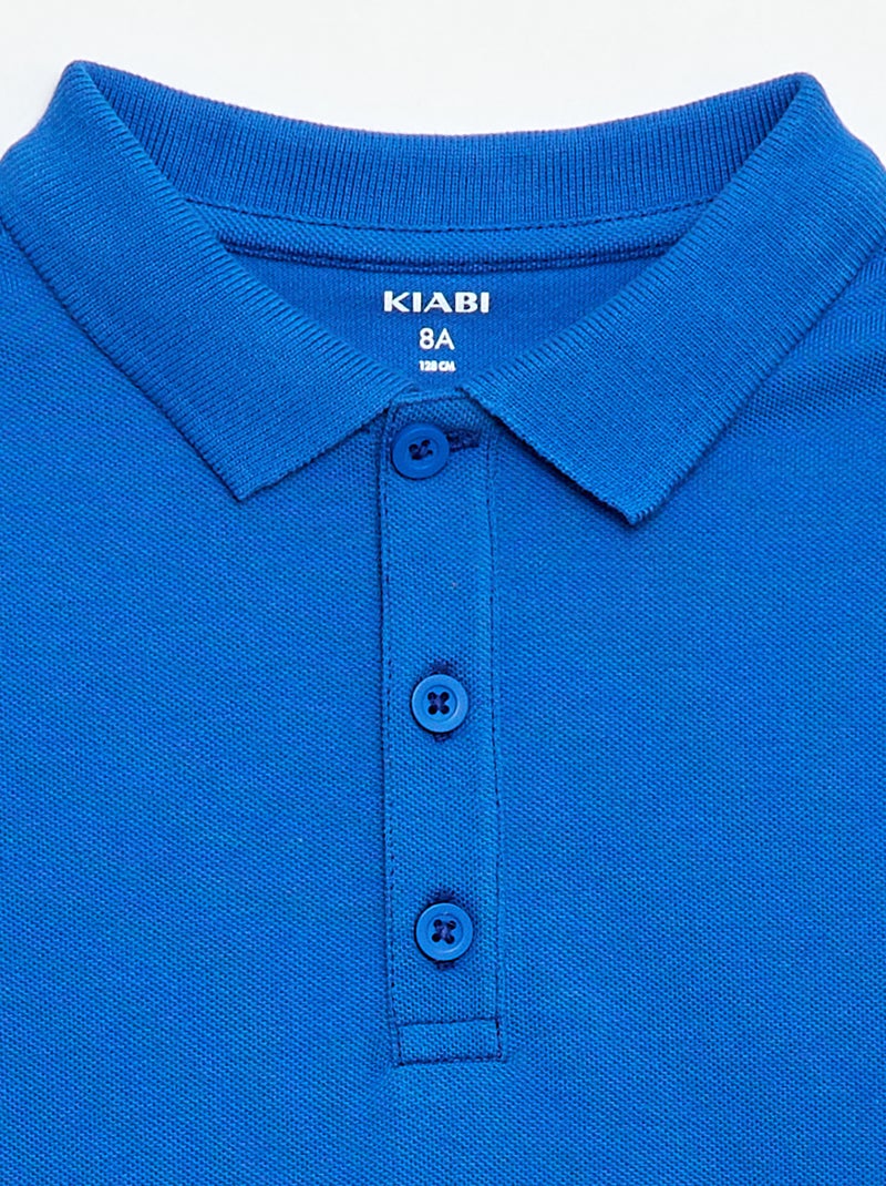 Effen polo van piquétricot Blauw - Kiabi