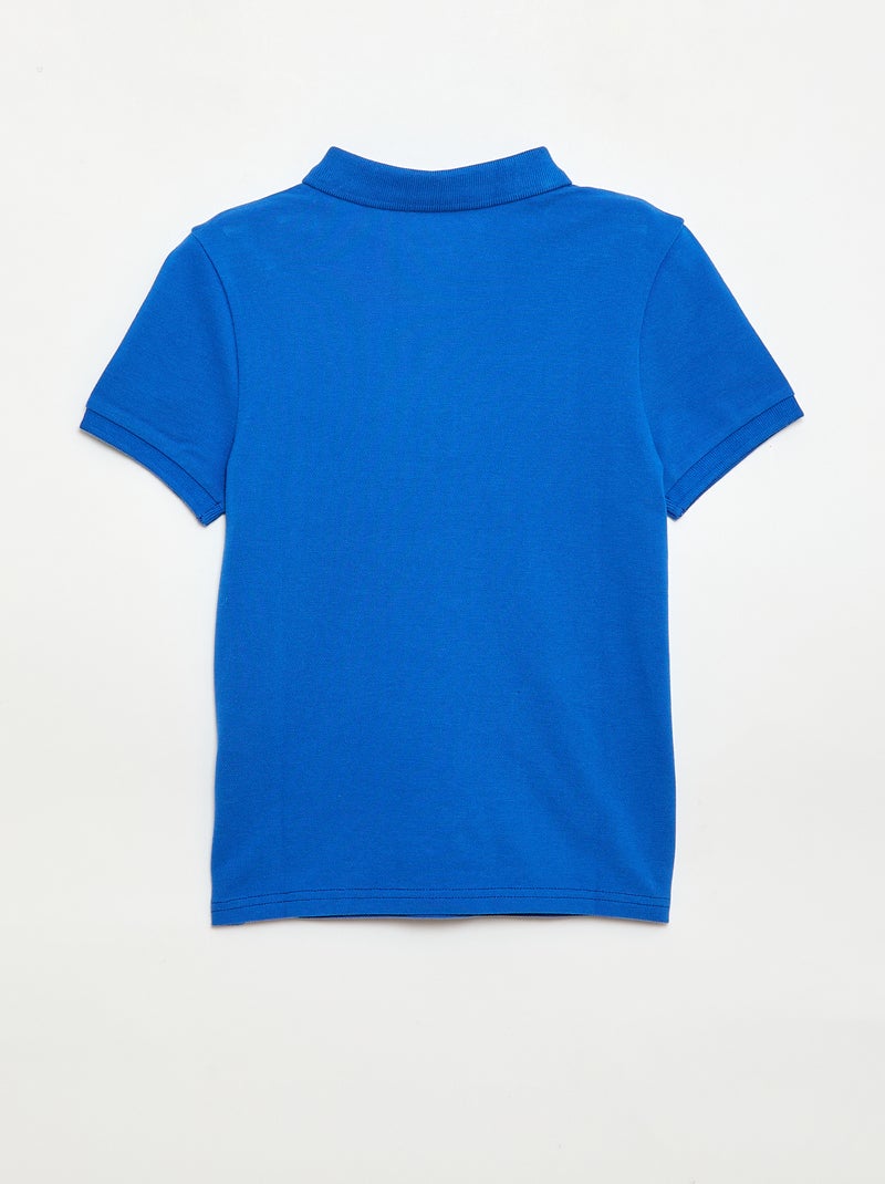 Effen polo van piquétricot Blauw - Kiabi