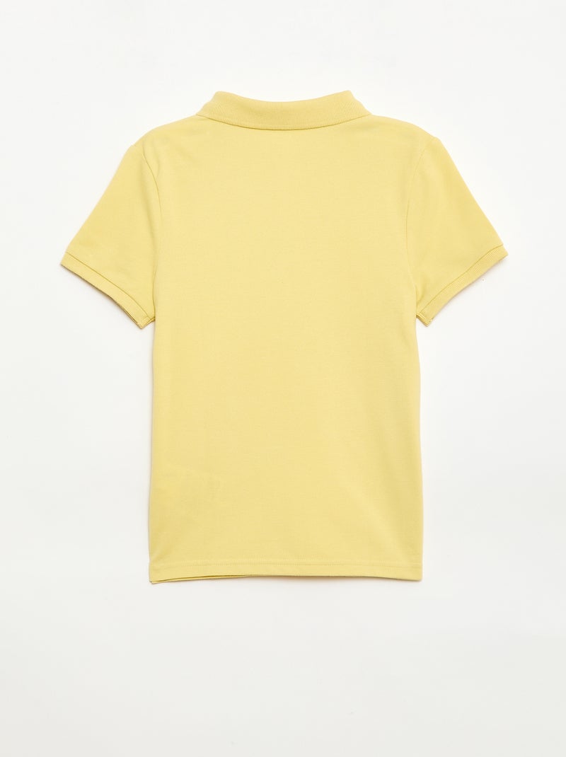 Effen polo van piquétricot Geel - Kiabi