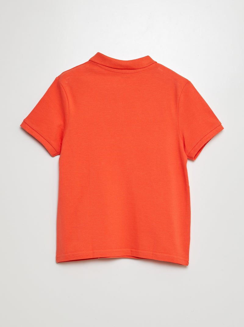 Effen polo van piquétricot rood - Kiabi