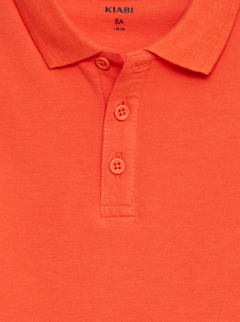 Effen polo van piquétricot rood - Kiabi