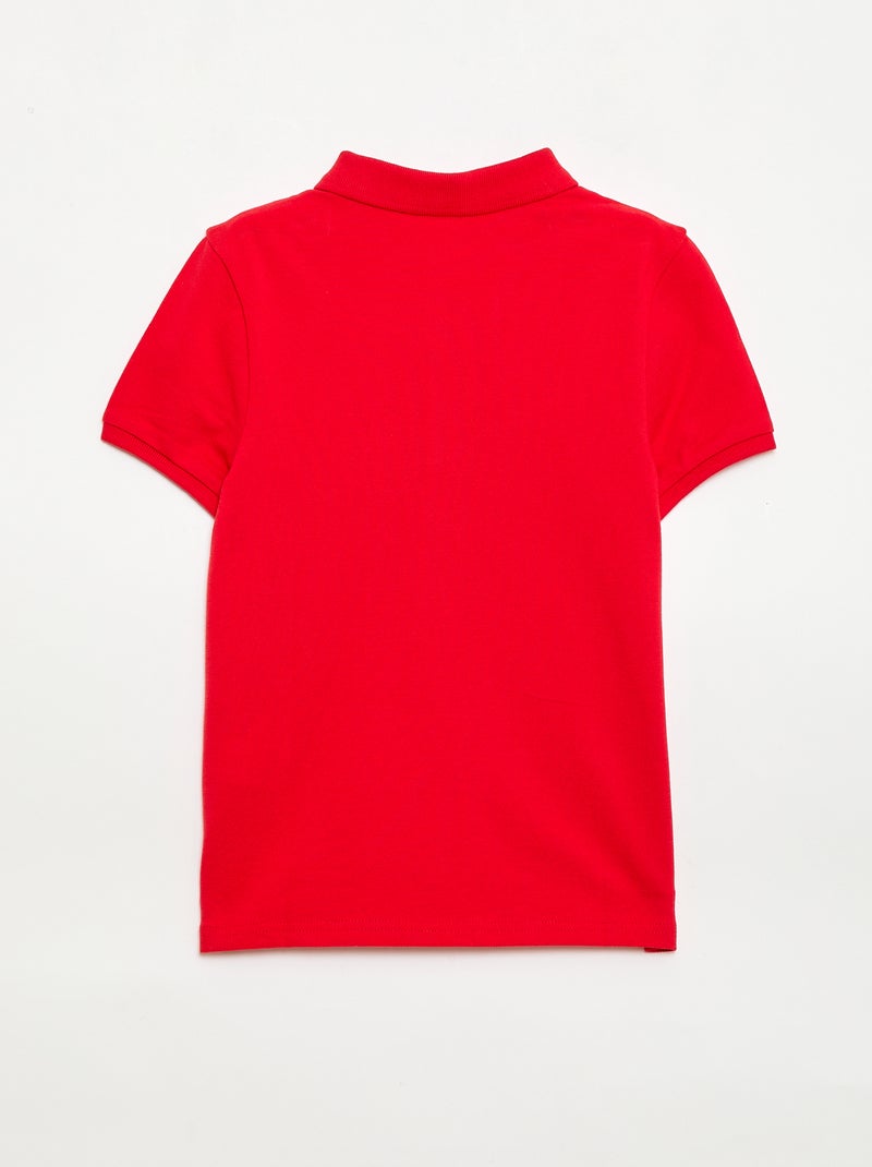 Effen polo van piquétricot Rood - Kiabi
