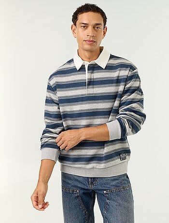 Effen poloshirt in rugbystijl met lange mouwen