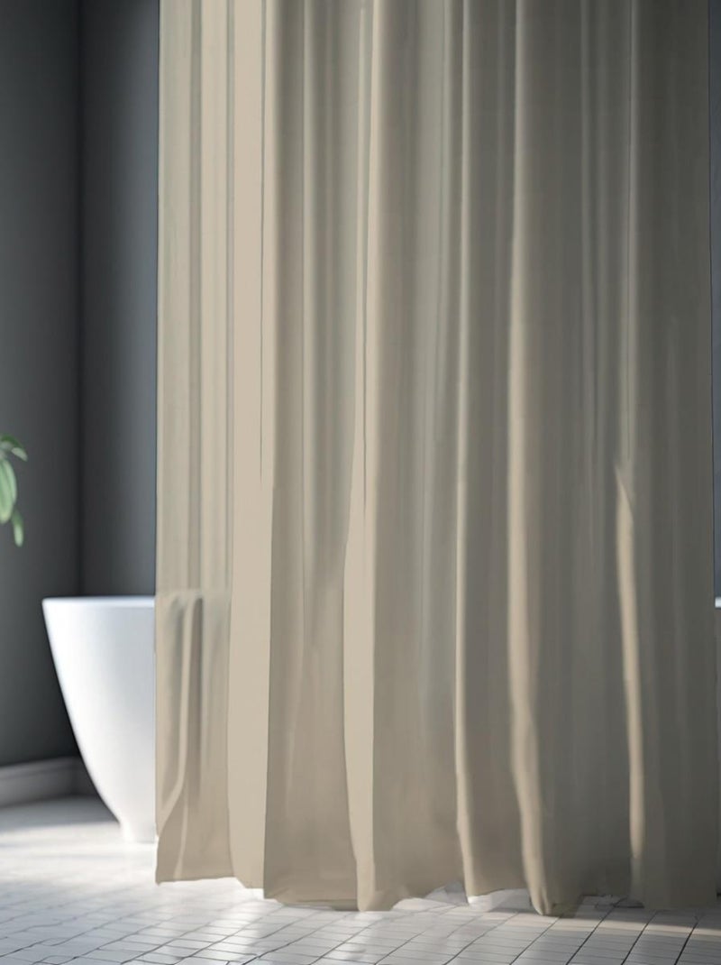 Effen polyester douchegordijn Beige - Kiabi
