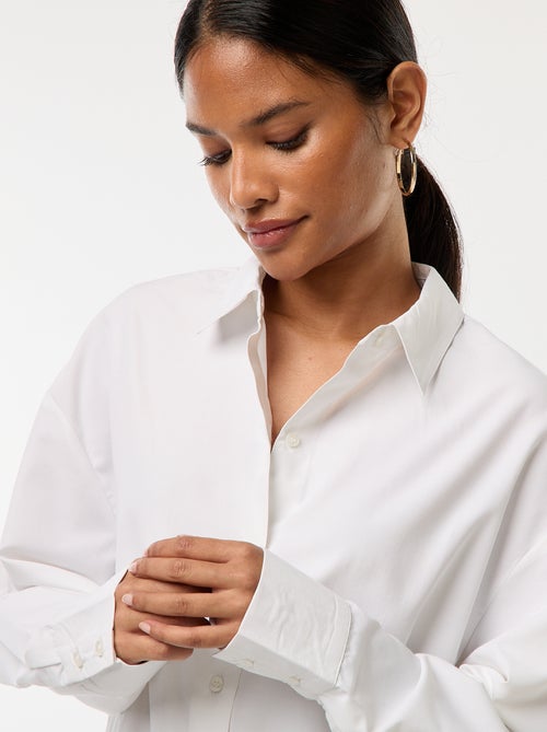 Effen poplin blouse - Kiabi