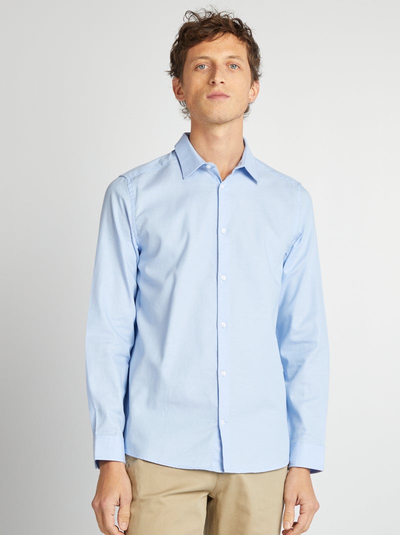 Effen recht overhemd BLAUW - Kiabi