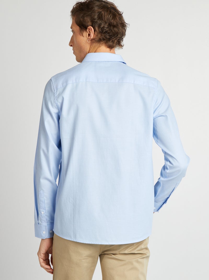 Effen recht overhemd BLAUW - Kiabi