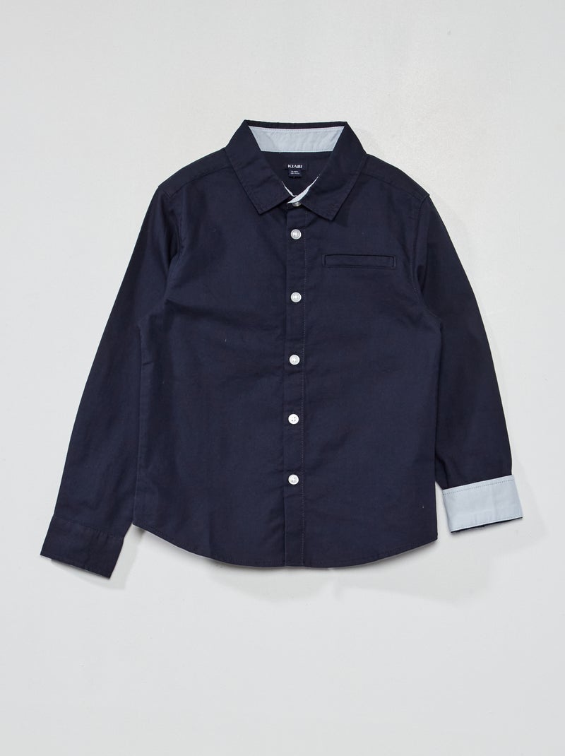 Effen recht overhemd BLAUW - Kiabi