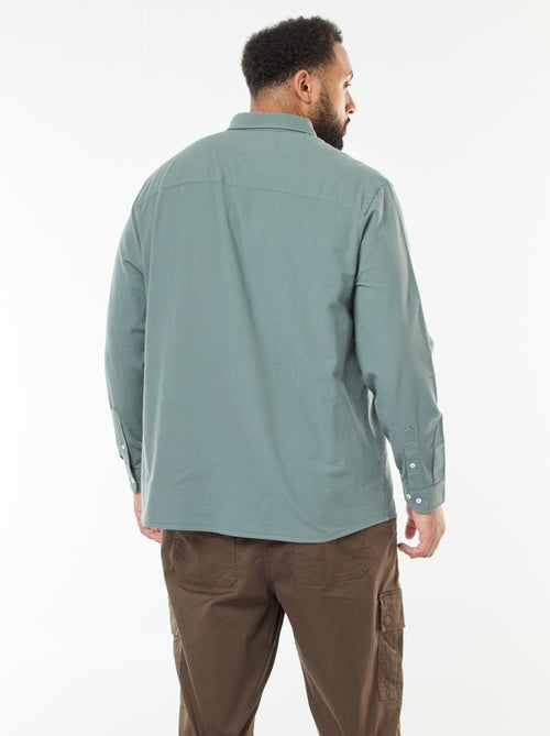 Effen recht overhemd van Oxford-katoen - Kiabi