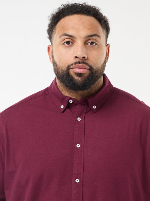 Effen recht overhemd van Oxford-katoen - Kiabi