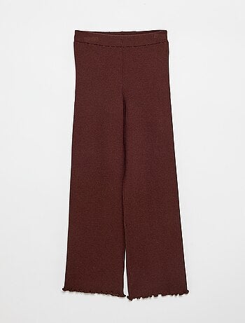Effen rechte broek van jerseytricot