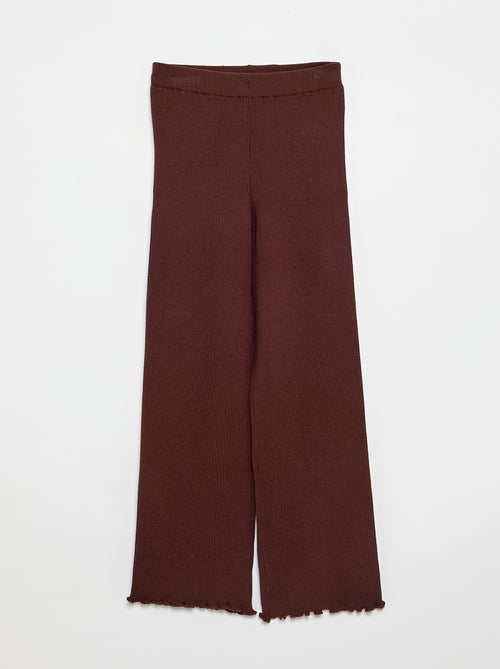Effen rechte broek van jerseytricot - Kiabi
