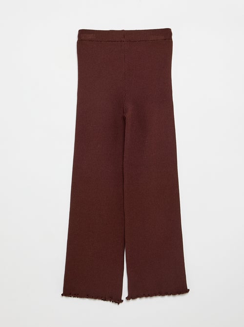Effen rechte broek van jerseytricot - Kiabi