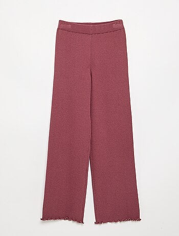 Effen rechte broek van jerseytricot