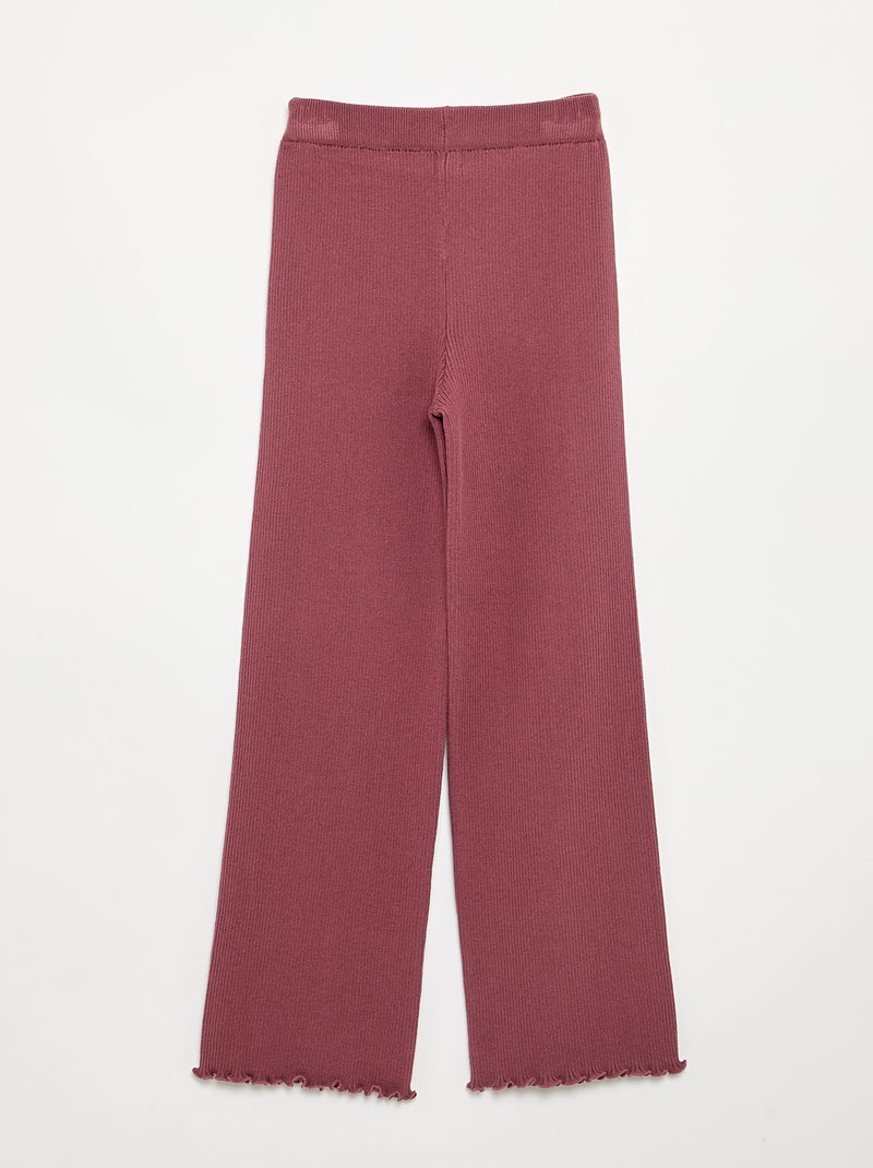 Effen rechte broek van jerseytricot Rose - Kiabi