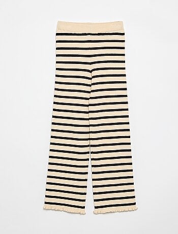 Effen rechte broek van jerseytricot