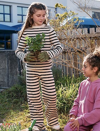 Effen rechte broek van jerseytricot