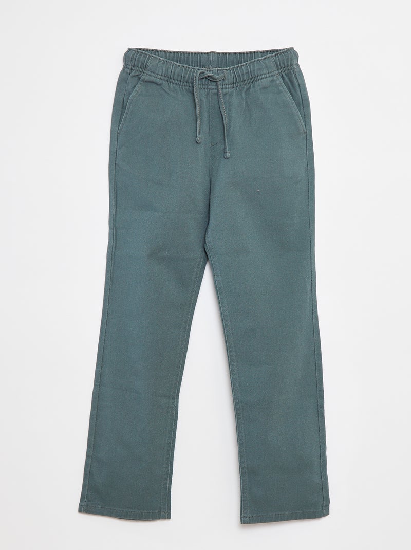 Effen regular-fit broek Groen - Kiabi