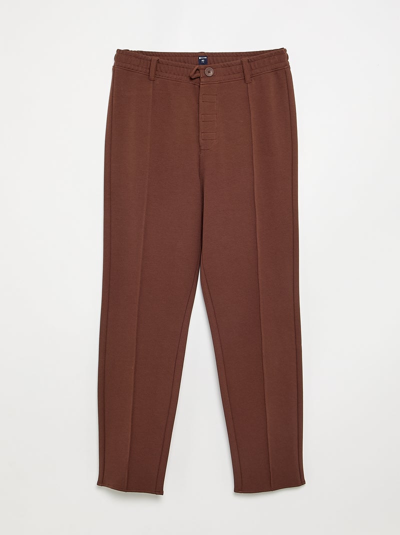 Effen regular fit chino - gemakkelijk aan te trekken collectie Bruin - Kiabi