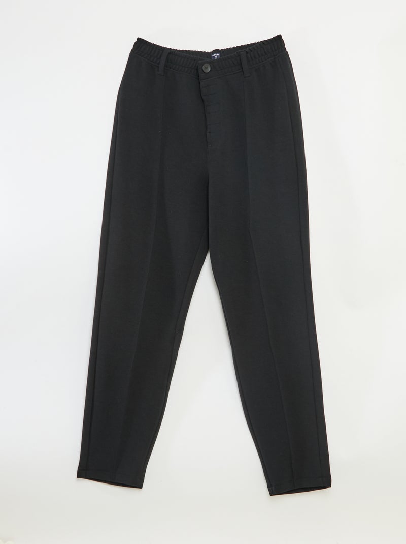 Effen regular fit chino - gemakkelijk aan te trekken collectie zwart - Kiabi