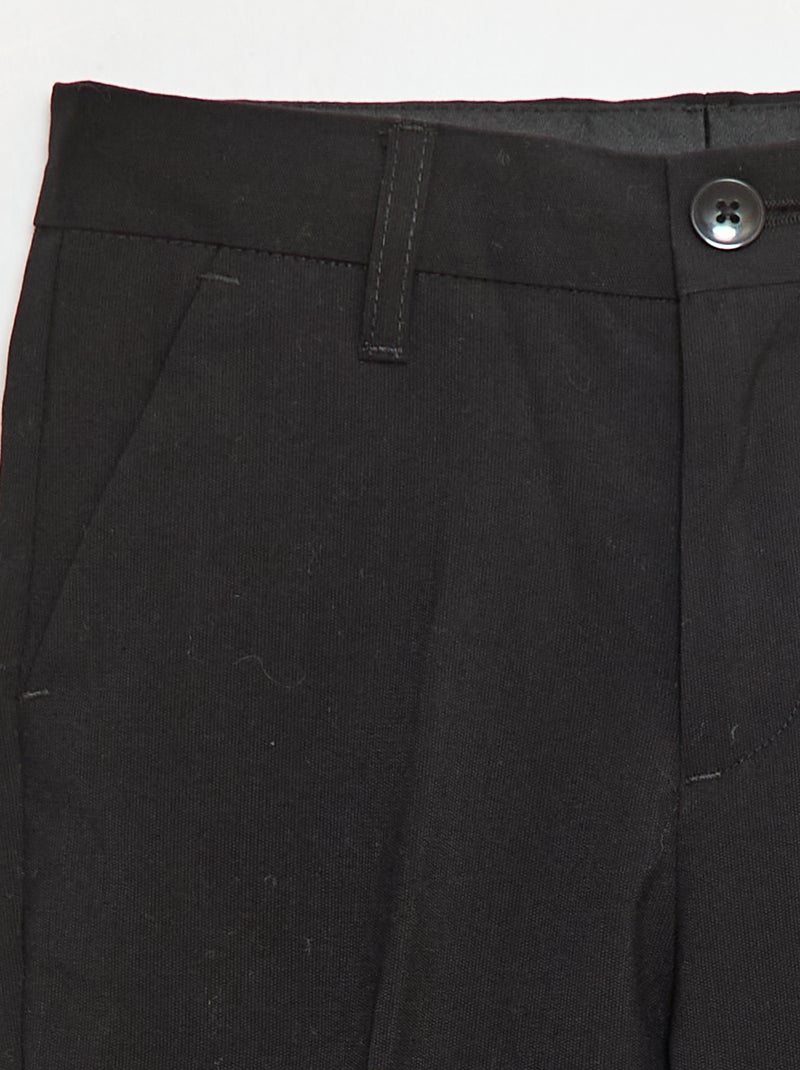Effen, regular-fit kostuumbroek zwart - Kiabi