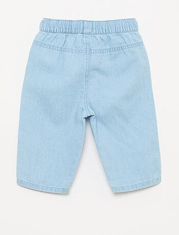 Effen relax fit broek met 2 opgestikte zakken