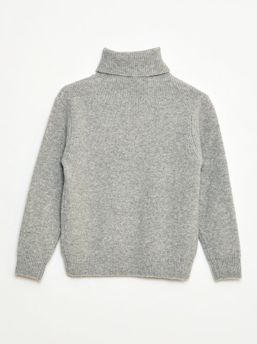 Effen ribbeltrui met col - Kiabi