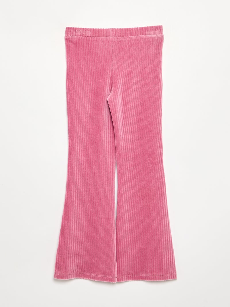 Effen ribfluwelen broek Rose - Kiabi