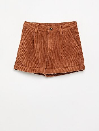 Effen ribfluwelen short