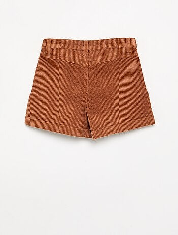 Effen ribfluwelen short