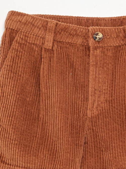 Effen ribfluwelen short - Kiabi