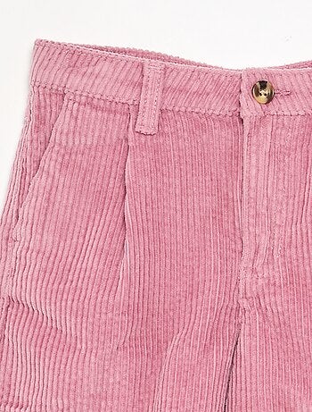 Effen ribfluwelen short