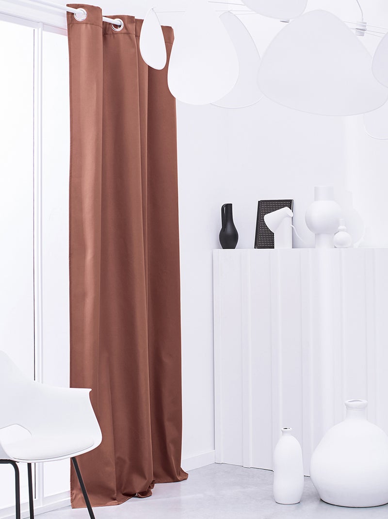 Effen ringgordijn TERRACOTTA - Kiabi