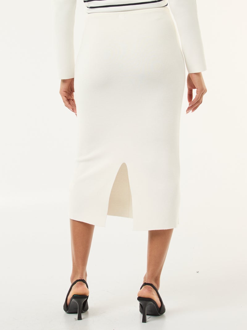 Effen rok van ottomantricot Wit - Kiabi