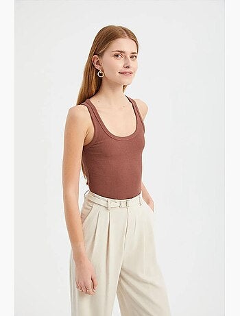Effen ronde hals basic cami top hiccup
