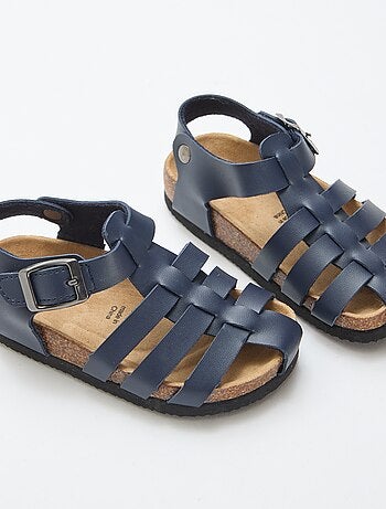 Effen sandalen met gespen