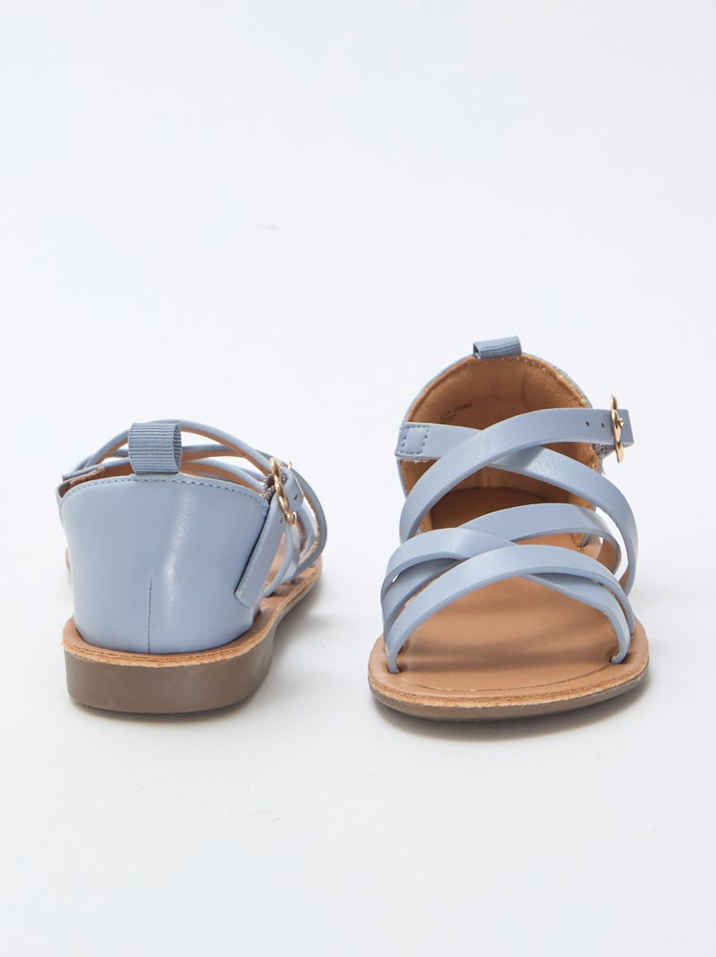 Effen sandalen met bandjes Blauw - Kiabi