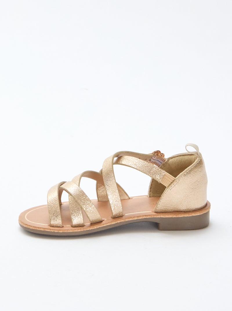 Effen sandalen met bandjes Geel - Kiabi