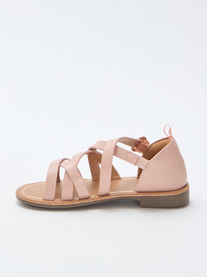 Effen sandalen met bandjes Rose - Kiabi